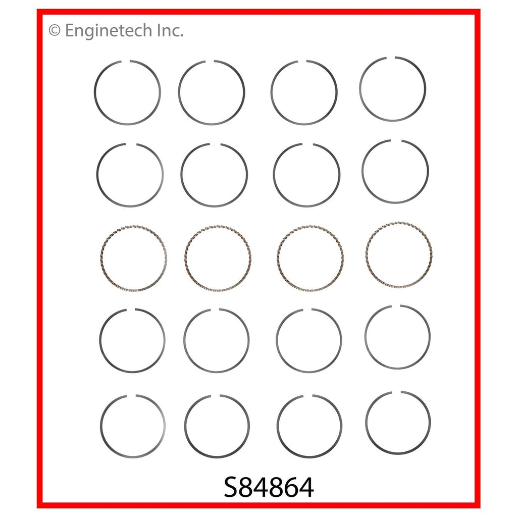 Enginetech S84864-.50 Engine Premium Piston Ring Set for Ford Vehicles