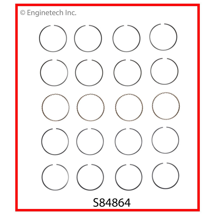 Enginetech S84864-.50 Engine Premium Piston Ring Set for Ford Vehicles