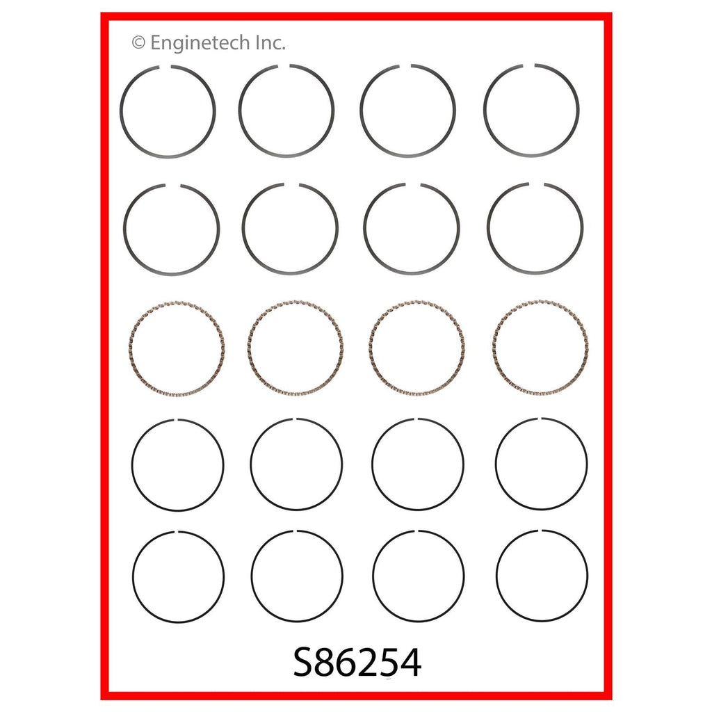 Enginetech S86254-STD Premium Piston Ring Set for Toyota RAV4 (1998-2000)