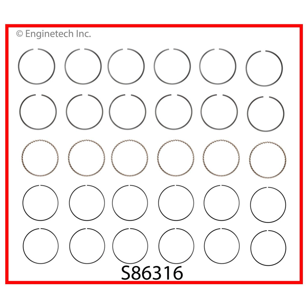 Enginetech S86316-.75 Engine Premium Piston Ring Set for Saturn and Cadillac