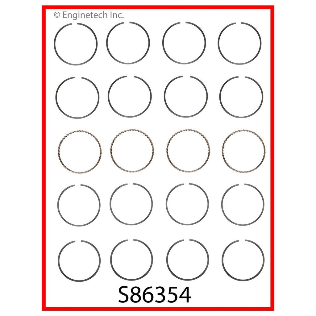 Enginetech S86354-100 Engine Premium Piston Ring Complete Set for Toyota RAV4 (2001-2003)