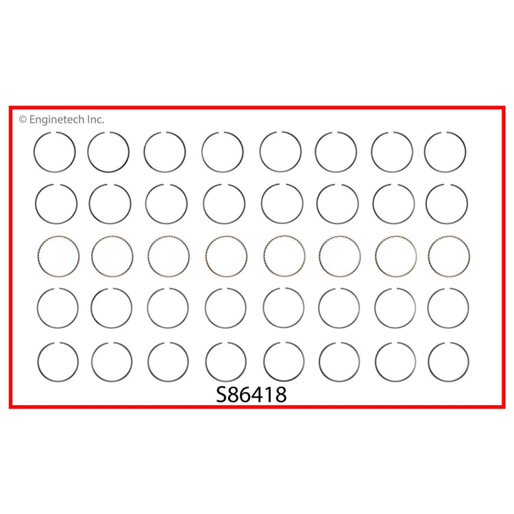 Enginetech S86418-STD Engine Premium Piston Ring Set for 2000-2006 Ford and Lincoln Models