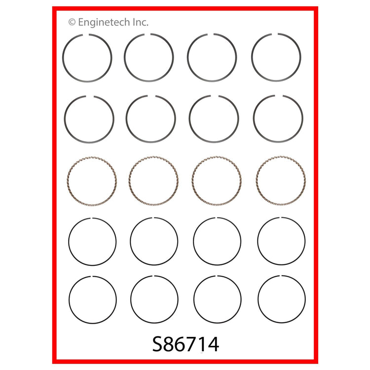 Enginetech S86714-.50 Engine Premium Piston Ring Complete Set for Honda and Acura Vehicles