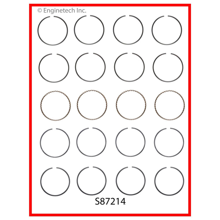 Enginetech S87214-.50 Engine Premium Piston Ring Set for Toyota Camry and Solara