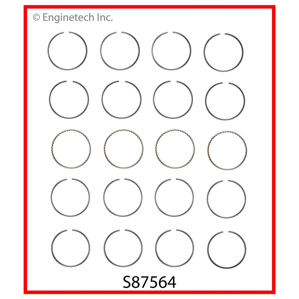 Enginetech S87564-STD Engine Premium Piston Ring Set for 2012-2019 Ford and Mazda Engines