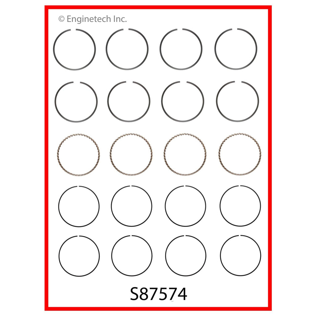 Enginetech S87574-STD Engine Premium Piston Ring Complete Set for Dodge Neon 2004-2005