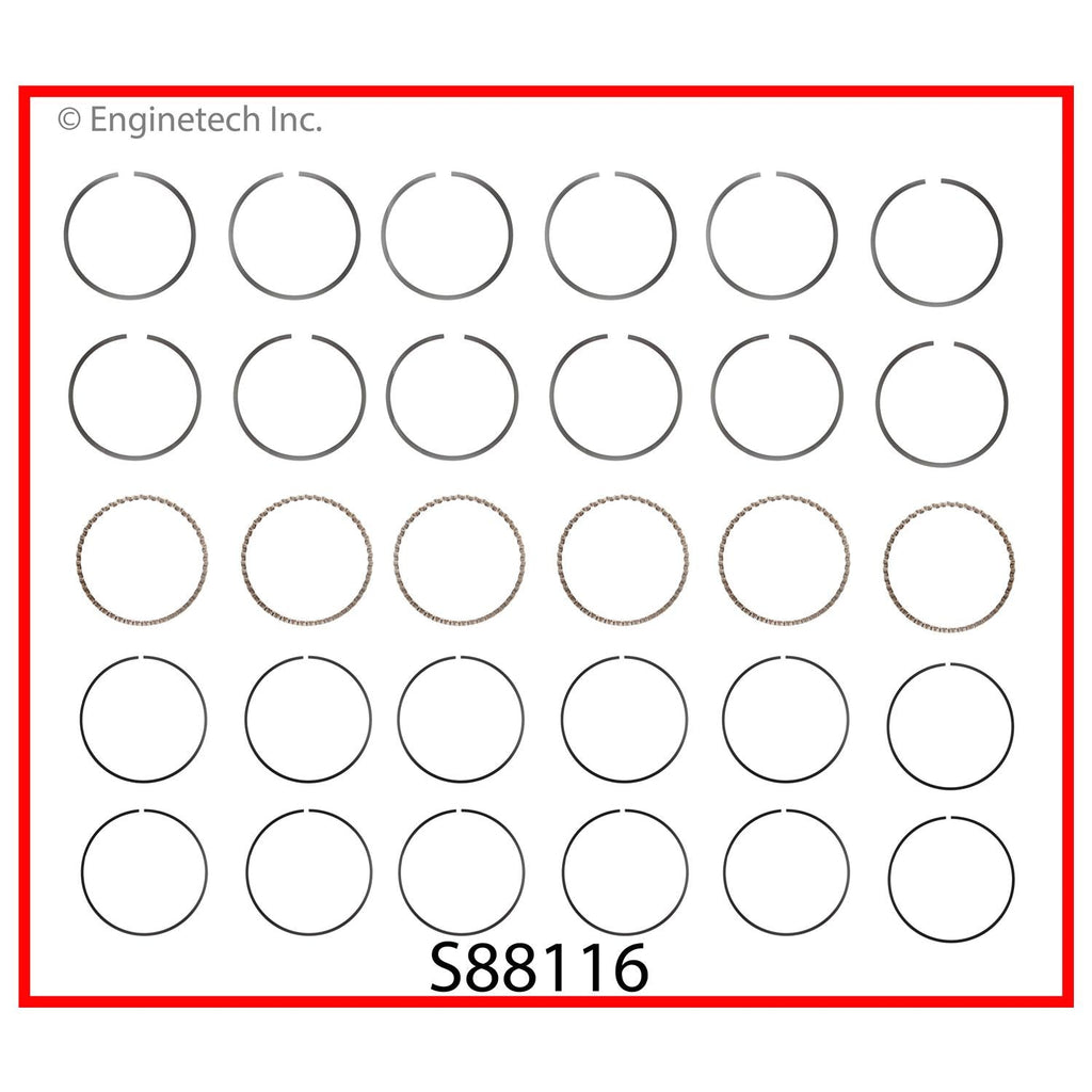 Enginetech S88116-STD Engine Premium Piston Ring Set for Suzuki Vehicles