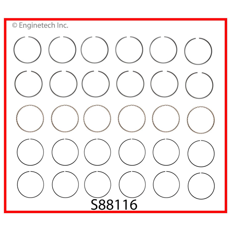 Enginetech S88116-STD Engine Premium Piston Ring Set for Suzuki Vehicles