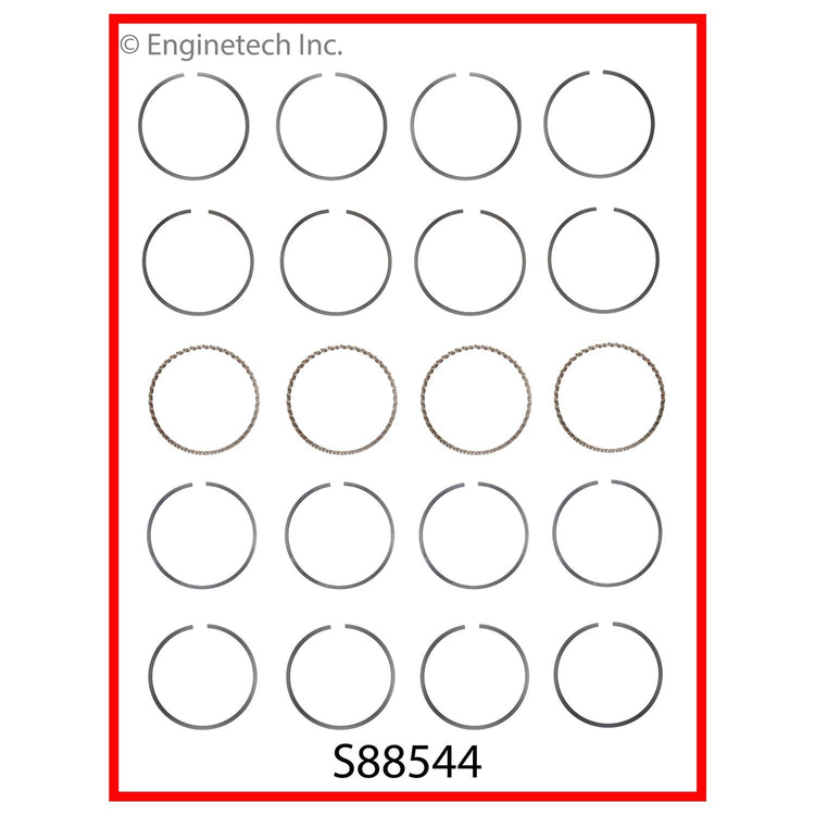Enginetech S88544-STD Premium Piston Ring Set for Toyota and Scion Engines