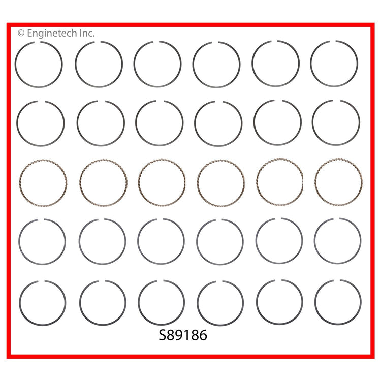 Enginetech S89186-.75 Engine Premium Piston Ring Complete Set for Mazda, Buick, Ford, Jaguar, and Mercury Vehicles