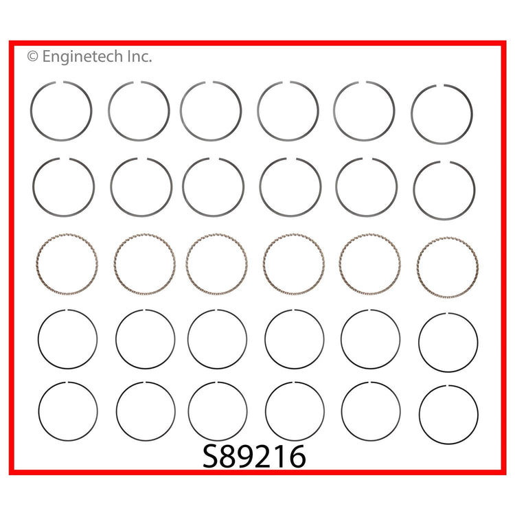 Enginetech S89216-STD Engine Premium Piston Ring Complete Set for Subaru Vehicles
