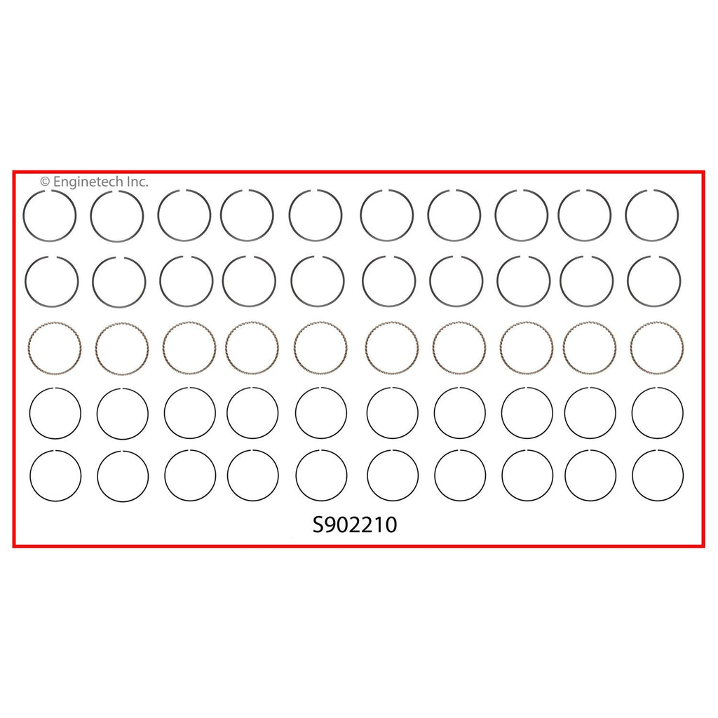 Enginetech S902210-100 Engine Premium Piston Ring Complete Set for Optimal Engine Performance
