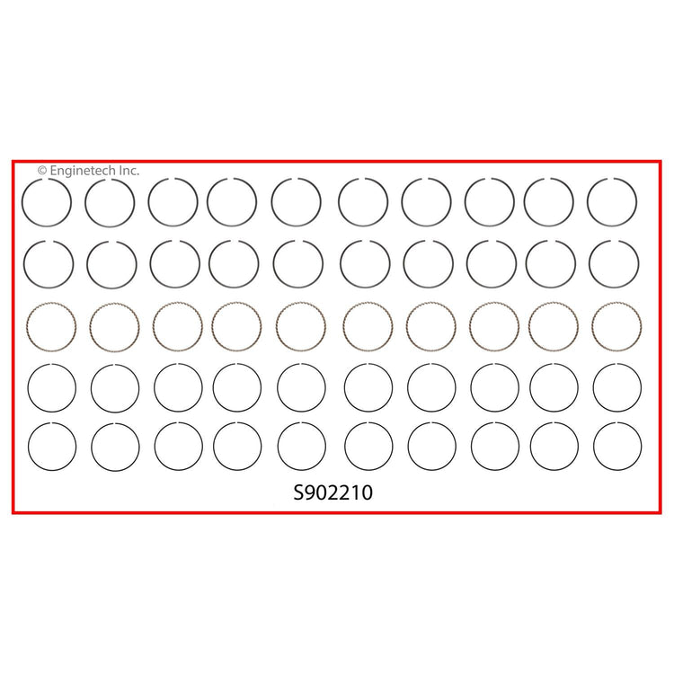 Enginetech S902210-.75 Engine Premium Piston Ring Complete Set for Reliable Engine Performance