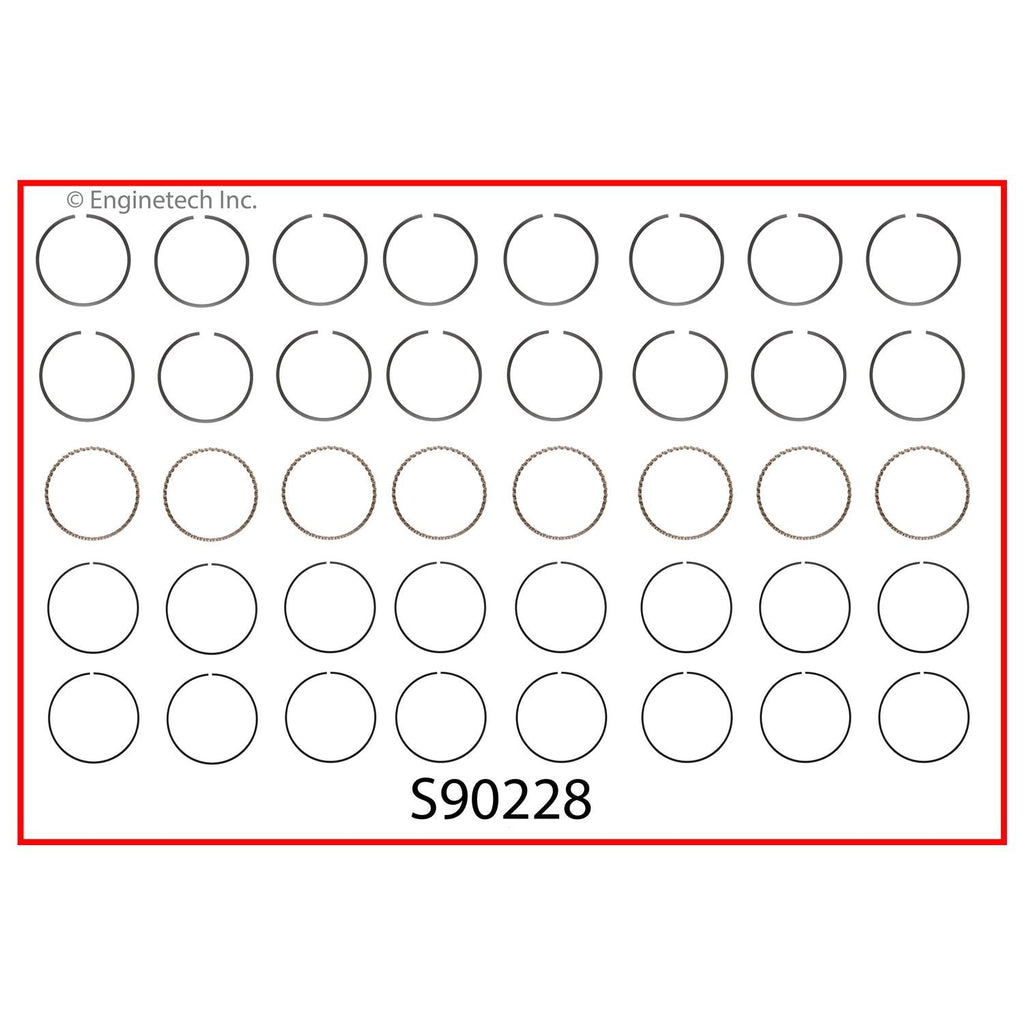 Enginetech S90228-.75 Engine Premium Piston Ring Complete Set for Ford and Lincoln Vehicles