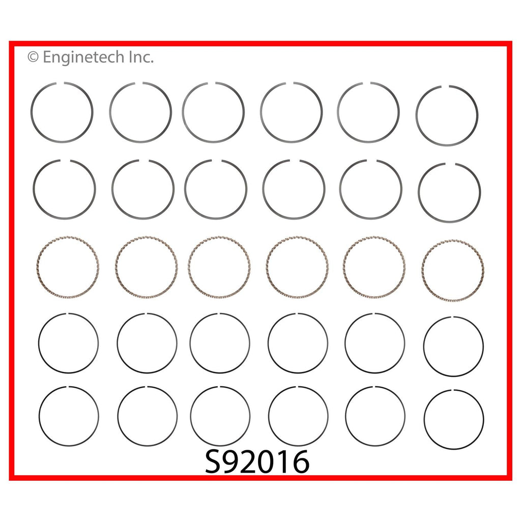 Enginetech S92016-STD Engine Premium Piston Ring Set for Lexus and Toyota Vehicles