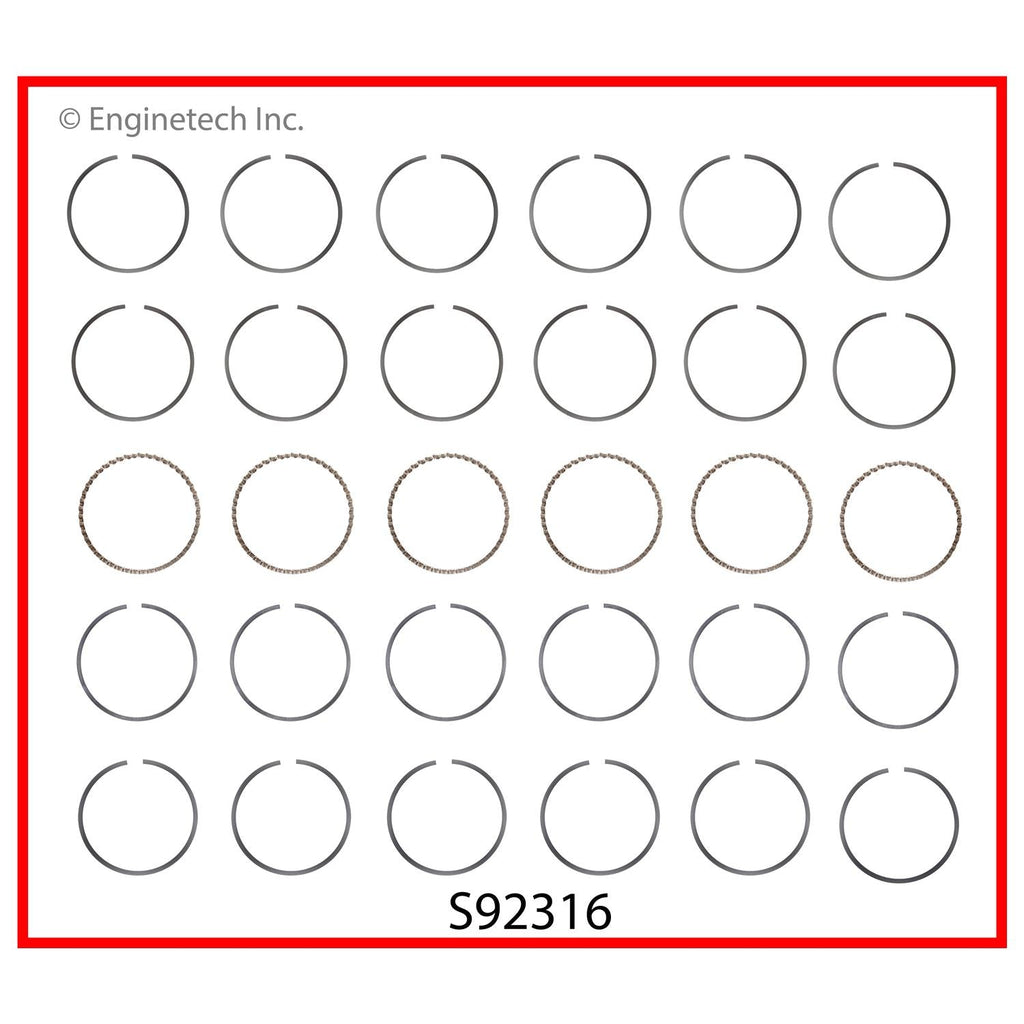Enginetech S92316-.75 Engine Premium Piston Ring Set for Chrysler and Chevrolet Vehicles