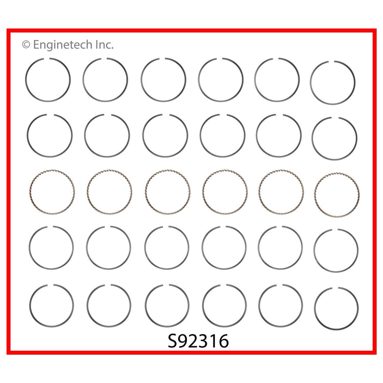 Enginetech S92316-STD Engine Premium Piston Ring Complete Set for Chrysler, Buick, Chevrolet, and Oldsmobile