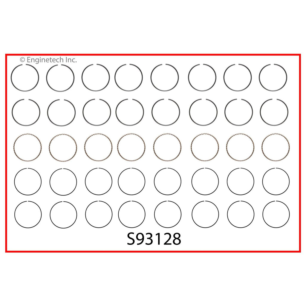 Enginetech S93128-STD Engine Premium Piston Ring Complete Set for Cadillac Vehicles