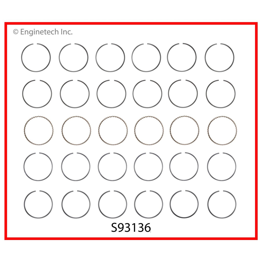 Enginetech S93136-STD Engine Premium Piston Ring Complete Set for Chrysler and Jeep Vehicles