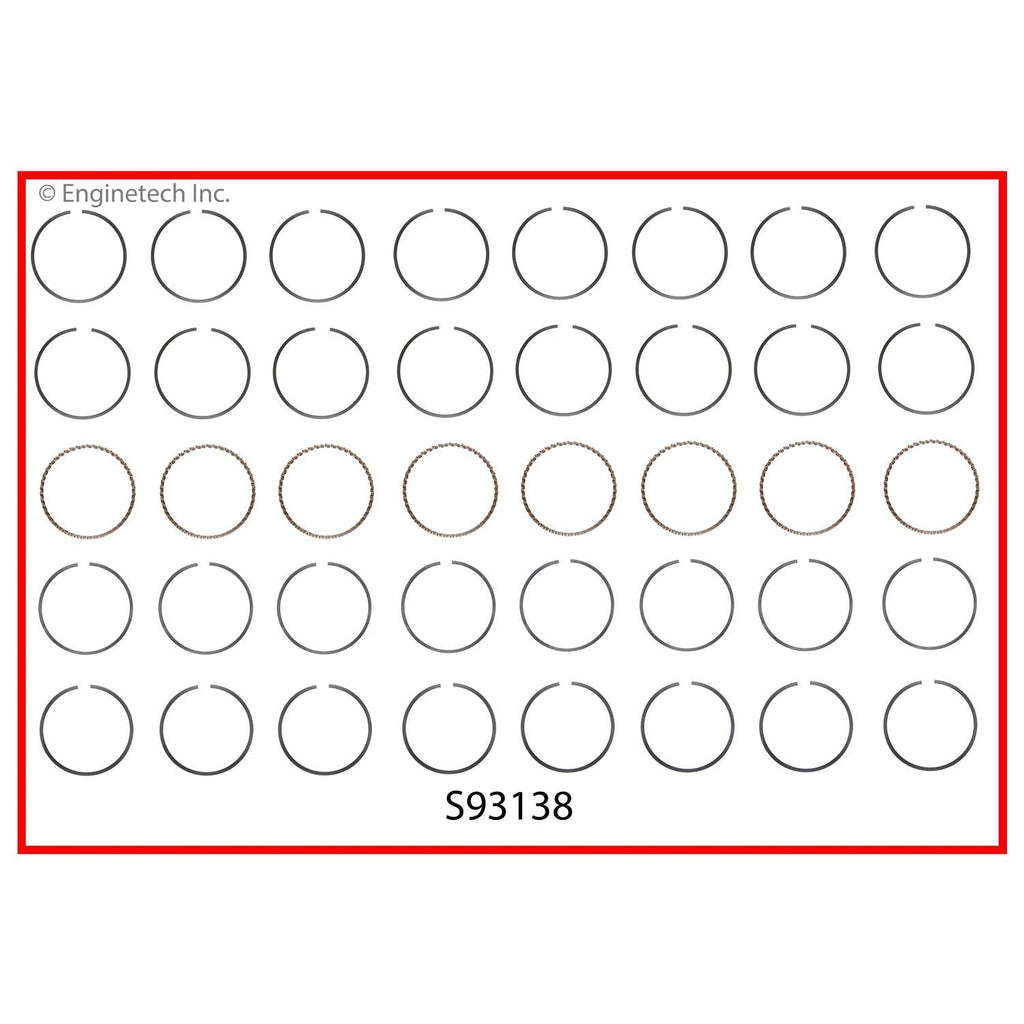 Enginetech S93138-100 Engine Premium Piston Ring Complete Set for Dodge and Jeep Models