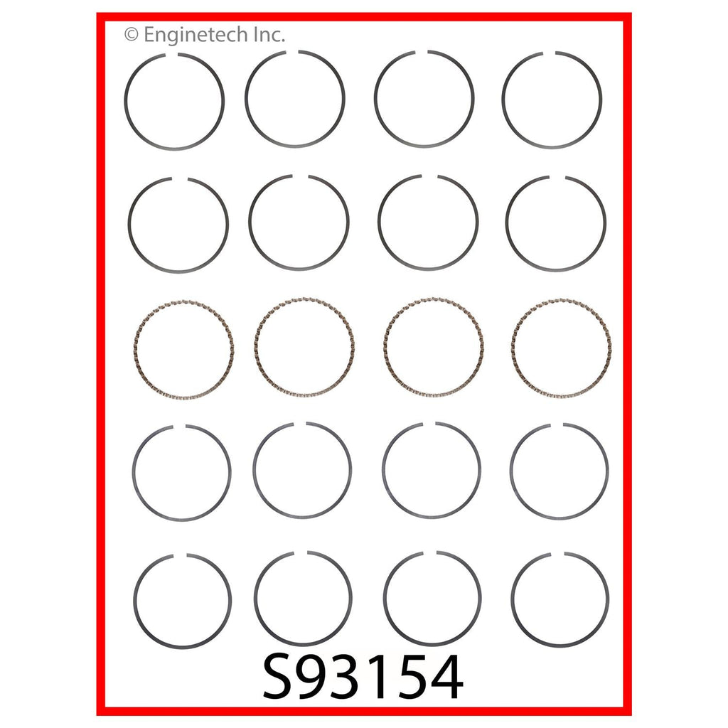 Enginetech S93154-STD Engine Premium Piston Ring Set for GMC Canyon and Chevrolet Colorado