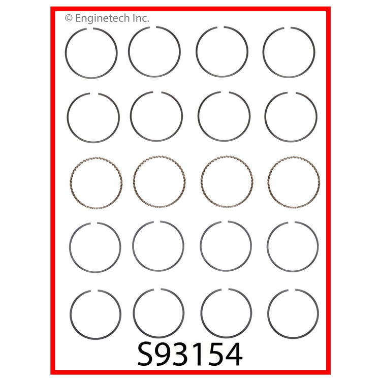 Enginetech S93154-STD Engine Premium Piston Ring Set for GMC Canyon and Chevrolet Colorado