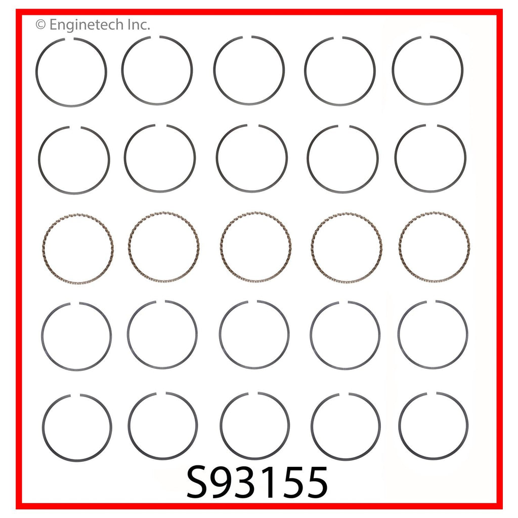 Enginetech S93155-STD Engine Premium Piston Ring Set for GM and Isuzu Vehicles