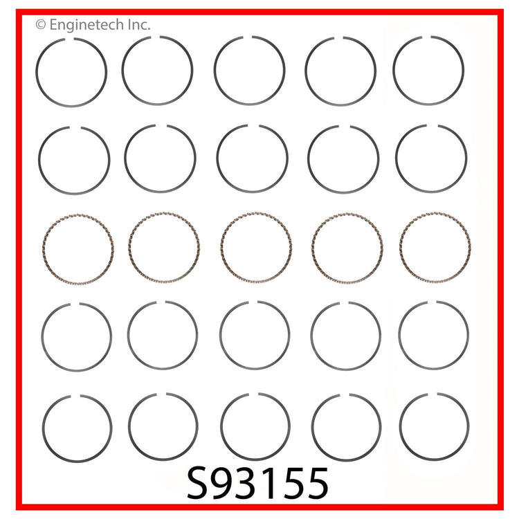 Enginetech S93155-.50 Engine Premium Piston Ring Complete Set for GMC Canyon, Chevrolet Colorado, Hummer H3 and More