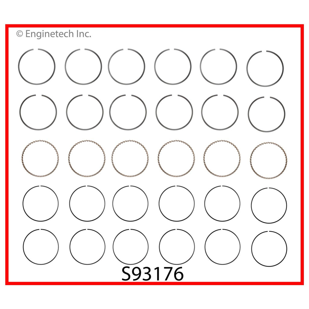Enginetech S93176-.50 Engine Premium Piston Ring Complete Set for Hyundai and Kia Models