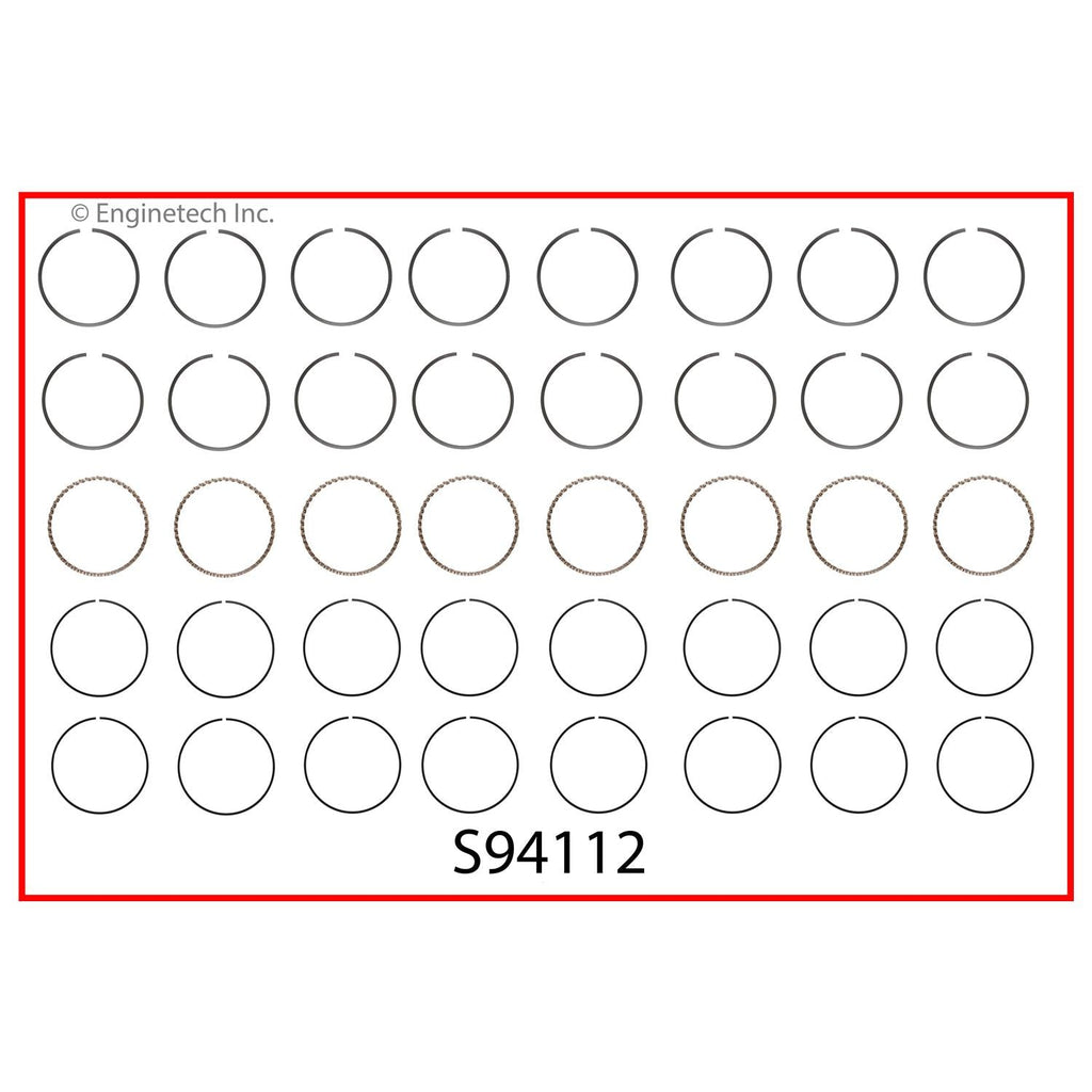 Enginetech S94112-STD Engine Premium Piston Ring Complete Set for 2010-2015 Vehicles