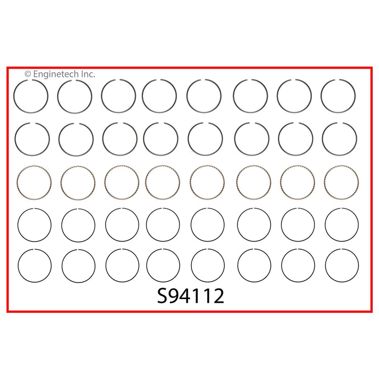 Enginetech S94112-STD Engine Premium Piston Ring Complete Set for 2010-2015 Vehicles