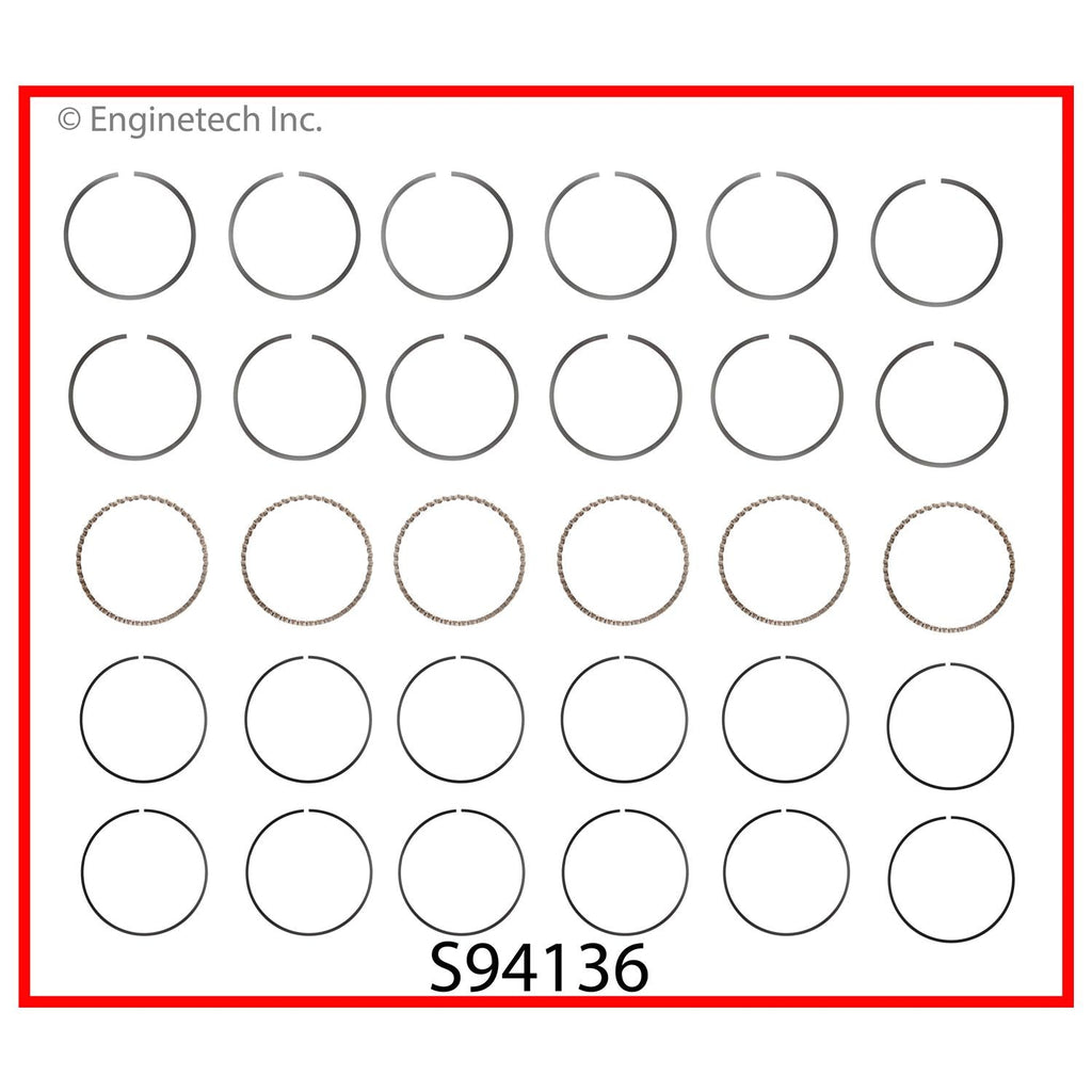 Enginetech S94136-STD Engine Premium Piston Ring Set for Lexus and Toyota 2012-2013 Models