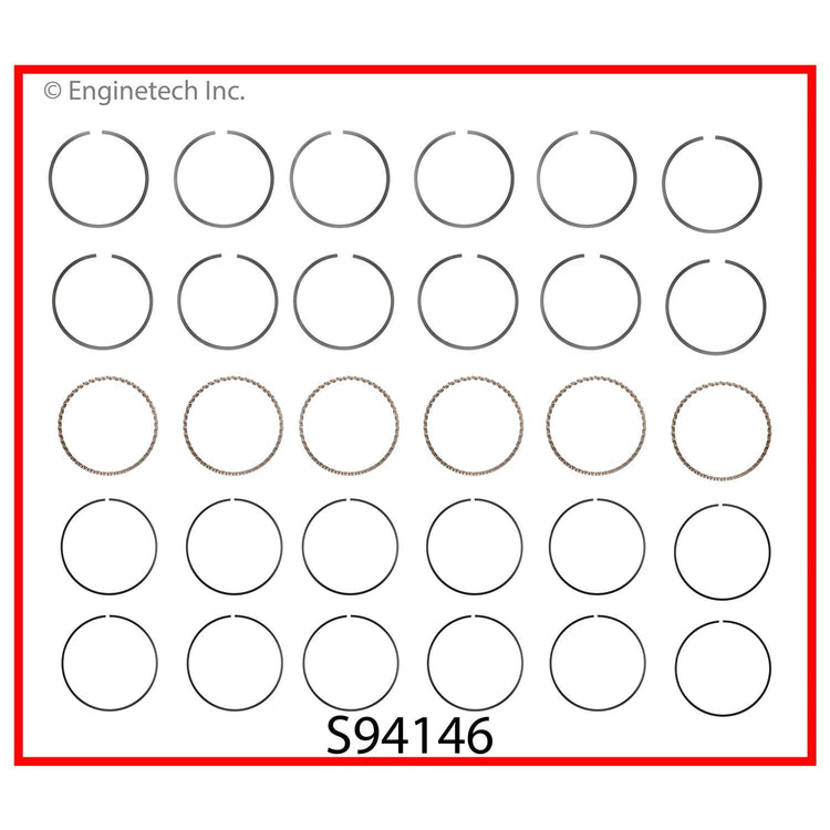 Enginetech S94146-.50 Engine Premium Piston Ring Complete Set for 2012-2013 GM Vehicles
