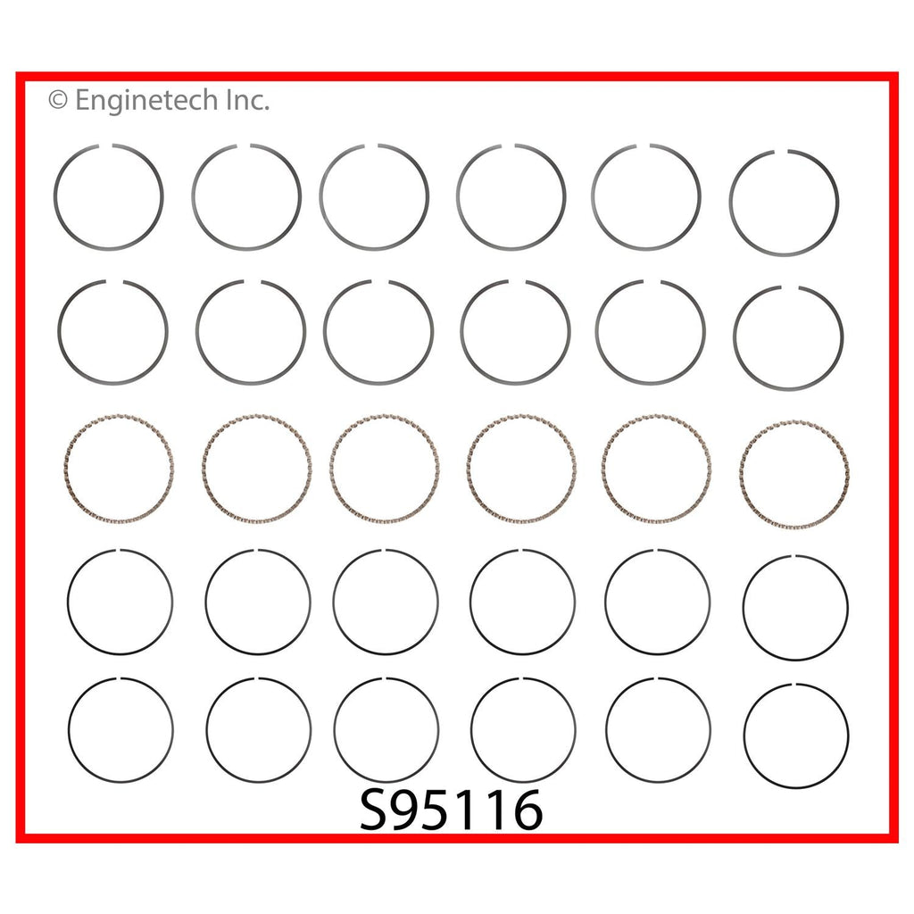 Enginetech S95116-STD Engine Premium Piston Ring Complete Set for Mitsubishi Vehicles