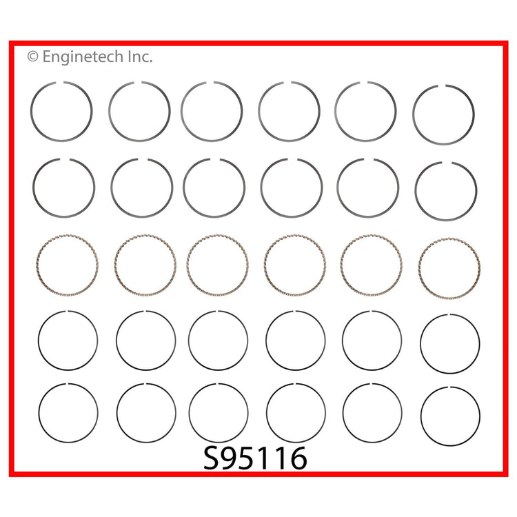 Enginetech S95116-STD Engine Premium Piston Ring Complete Set for Mitsubishi Vehicles