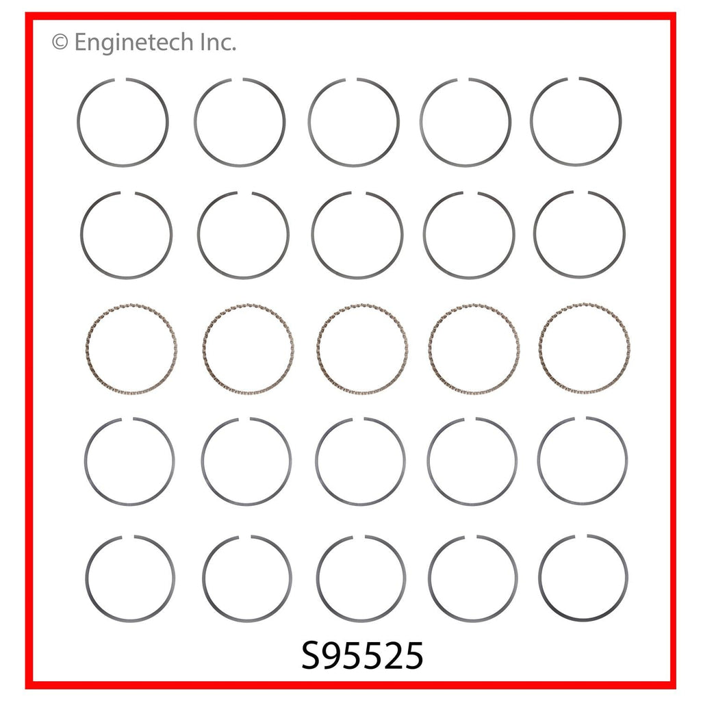 Enginetech S95525-.50 Engine Premium Piston Ring Complete Set for Chevy Colorado, GMC Canyon, Hummer H3, and Isuzu i-370