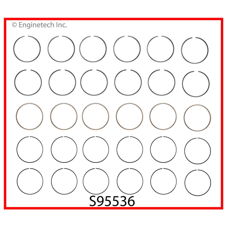 Enginetech S95536-.75 Engine Premium Piston Ring Complete Set for Ford Mustang, Edge, Lincoln MKT and MKS 2012-2013