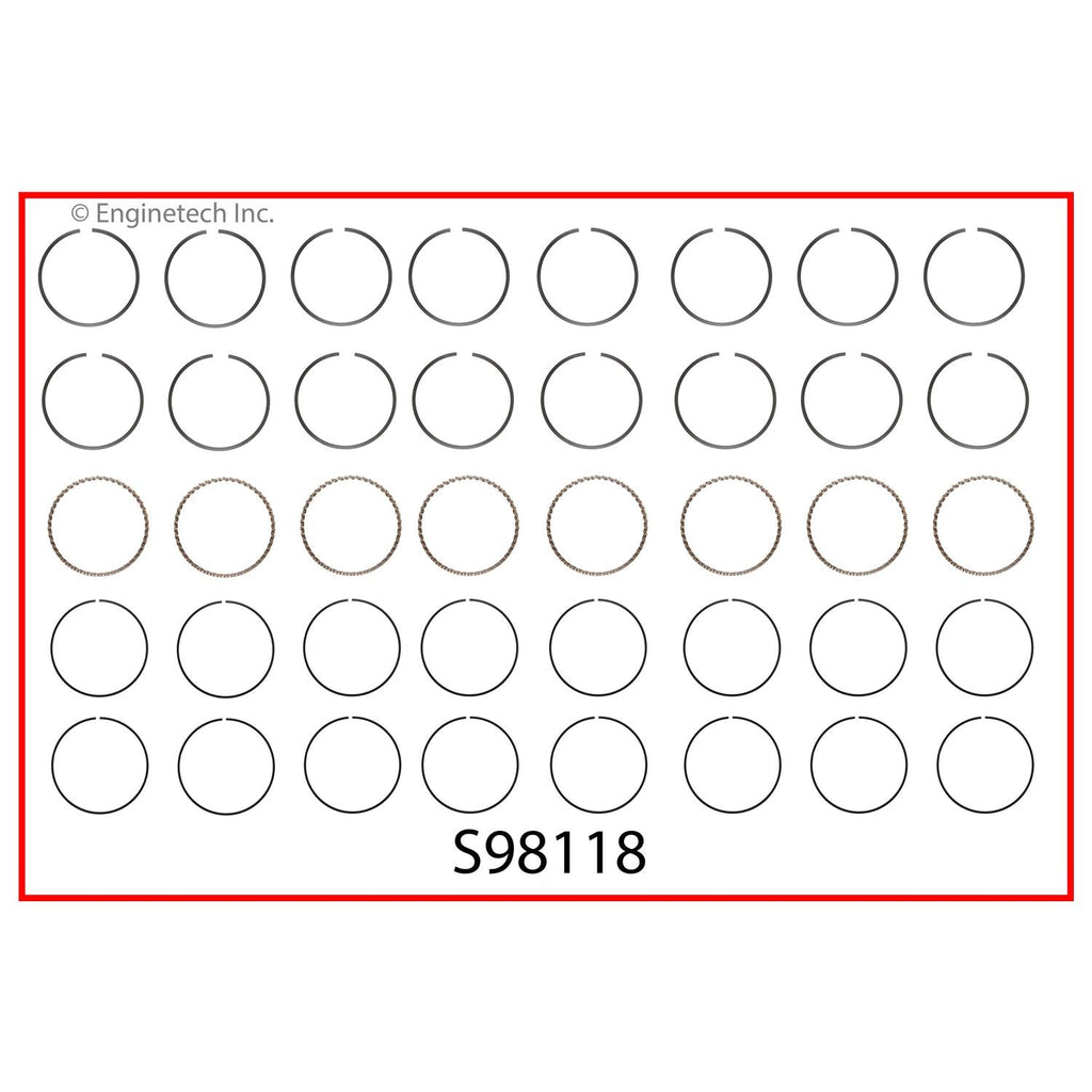 Enginetech S98118-STD Engine Premium Piston Ring Complete Set for Nissan (2012-2014 Models)