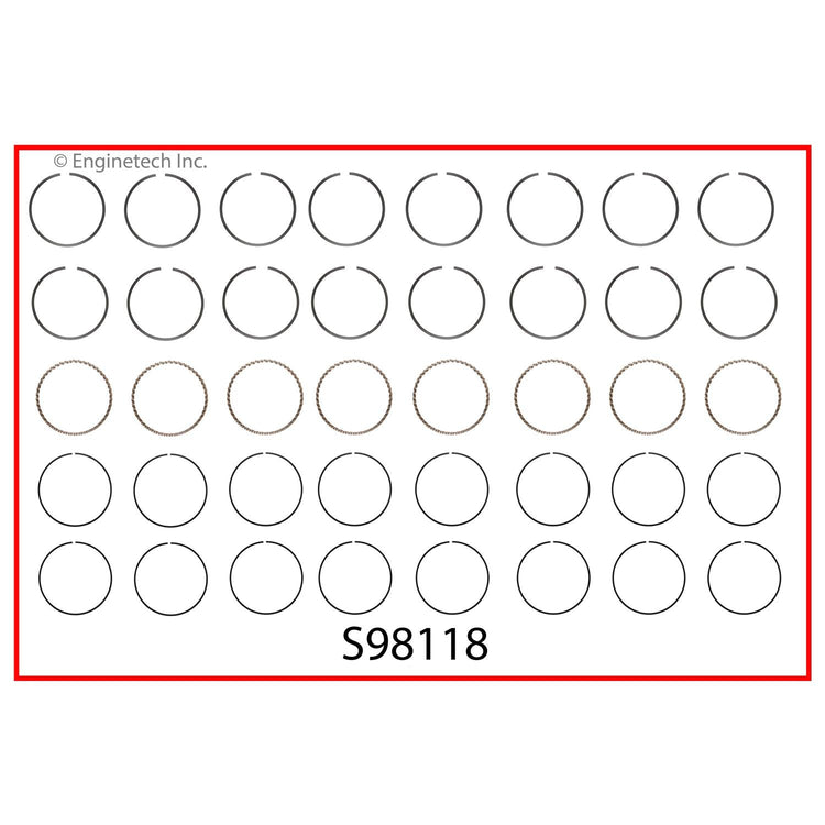 Enginetech S98118-STD Engine Premium Piston Ring Complete Set for Nissan (2012-2014 Models)