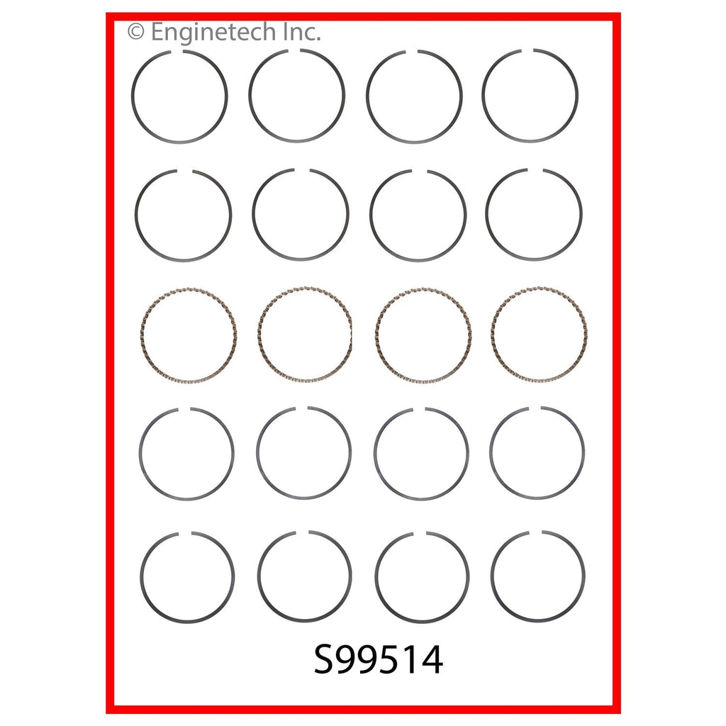 Enginetech S99514-.50 Engine Premium Piston Ring Complete Set for Subaru and Saab Vehicles