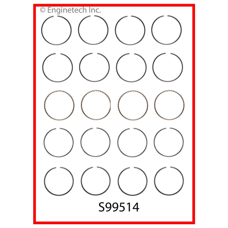 Enginetech S99514-.50 Engine Premium Piston Ring Complete Set for Subaru and Saab Vehicles