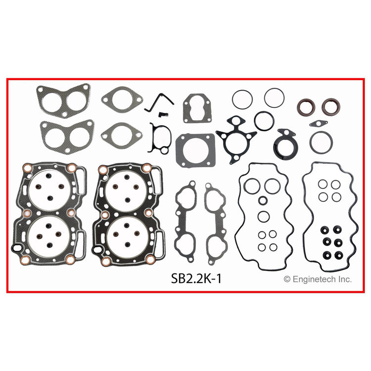 Enginetech SB2.2K-1 Engine Full Gasket Set for Subaru Cars and Trucks