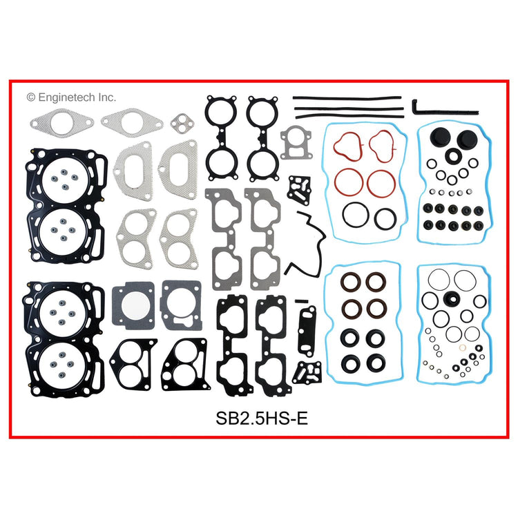 Enginetech SB2.5HS-EWB Engine Cylinder Head Gasket Set for Subaru 2006 9-2X with Head Bolts