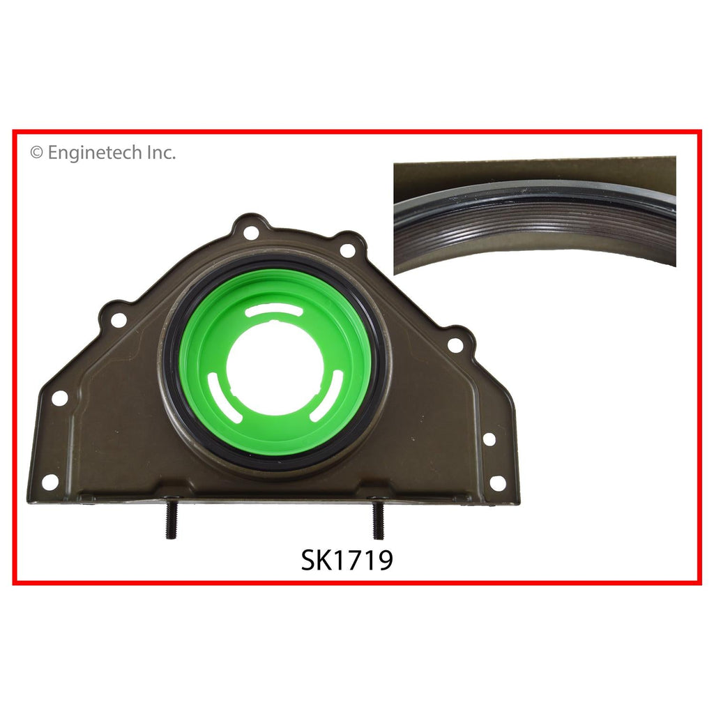 Enginetech SK1719 Engine Rear Crankshaft Seal with Mounting Plate – Viton Material for Dodge and Chrysler Models