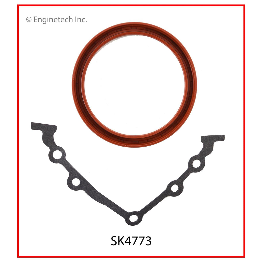 Enginetech SK4773 Engine Rear Crankshaft Seal with Double Lip and Viton for Chrysler, Dodge, Hyundai Models