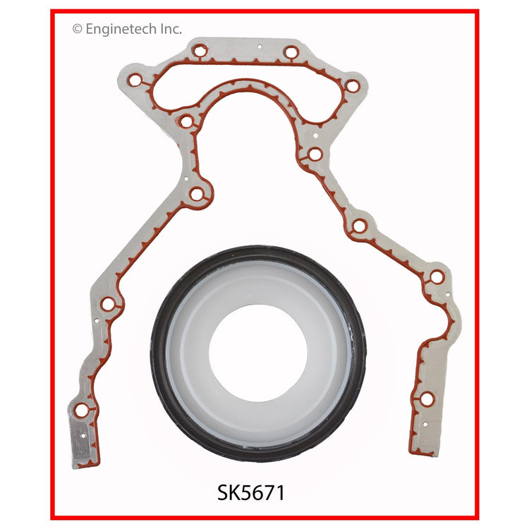 Enginetech Engine Rear Crankshaft Seal SK5671 with Gasket - PTFE Material