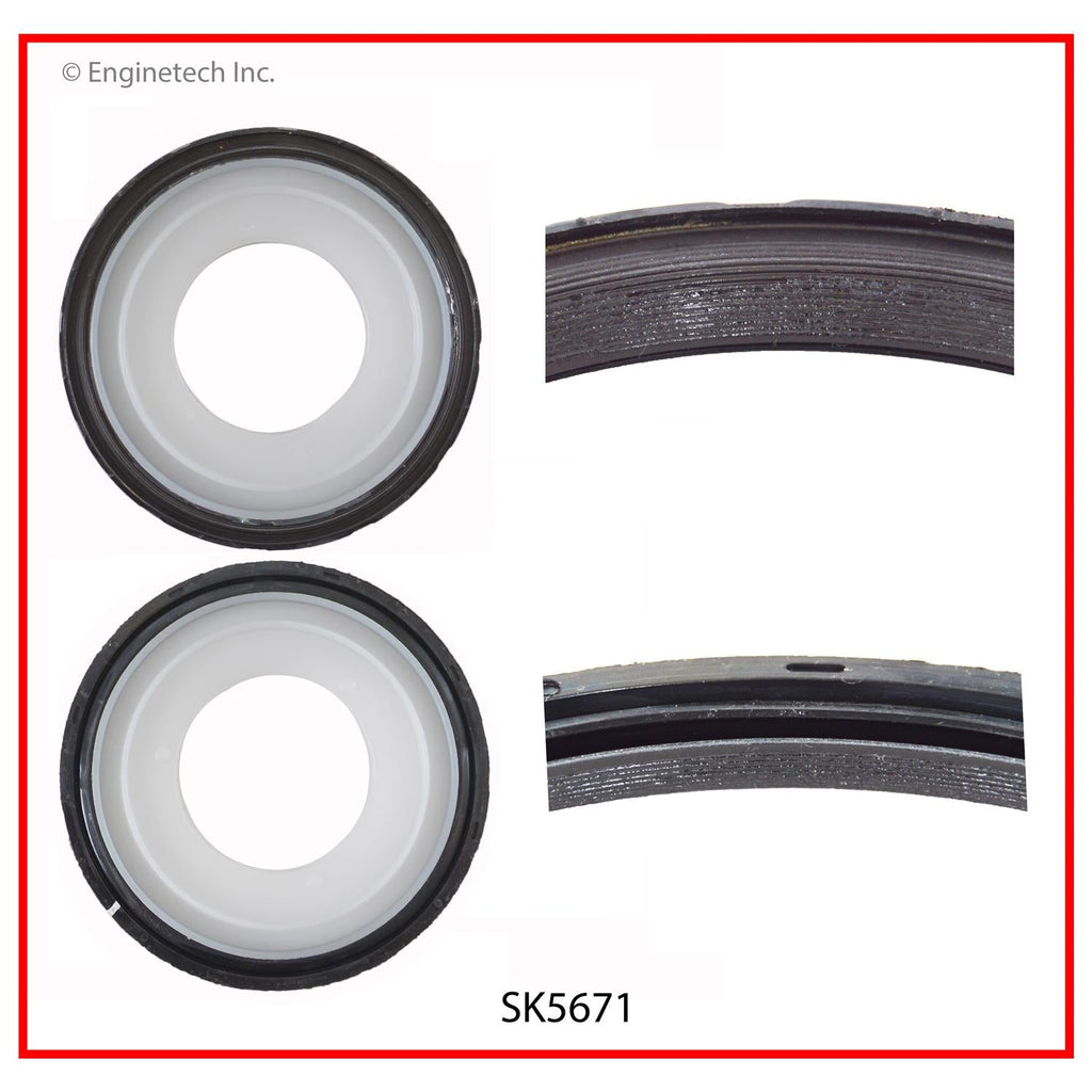 Enginetech Engine Rear Crankshaft Seal SK5671 with Gasket - PTFE Material