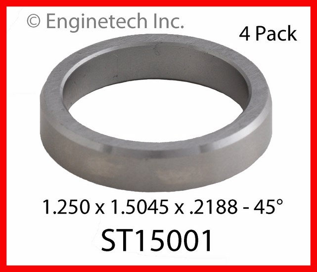 Enginetech ST15001 Engine Valve Seat 4 Pack – Hi-Chrome Material for Domestic & Import Engines