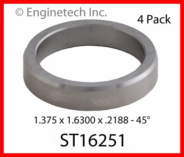 Enginetech ST16251 Hi-Chrome Engine Valve Seat - 4 Pack for Improved Valve Train Performance