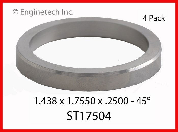 Enginetech ST17504 Hi-Chrome Engine Valve Seat Set - 4 Pack for Domestic & Import Engines